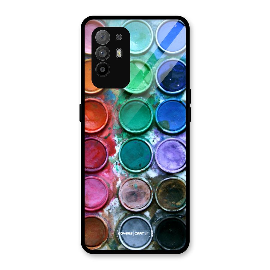 Water Paint Box Glass Back Case for Oppo F19 Pro Plus 5G