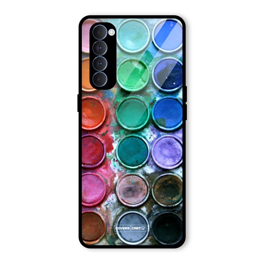 Water Paint Box Glass Back Case for Oppo Reno4 Pro