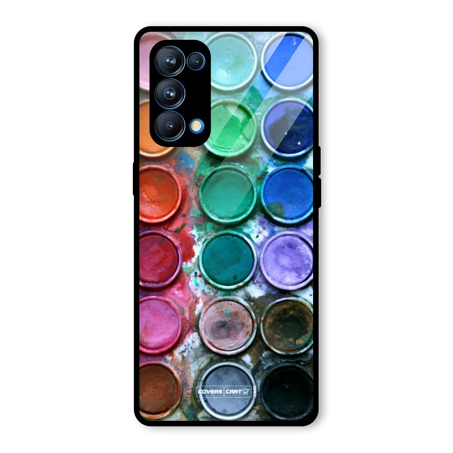 Water Paint Box Glass Back Case for Oppo Reno5 Pro 5G