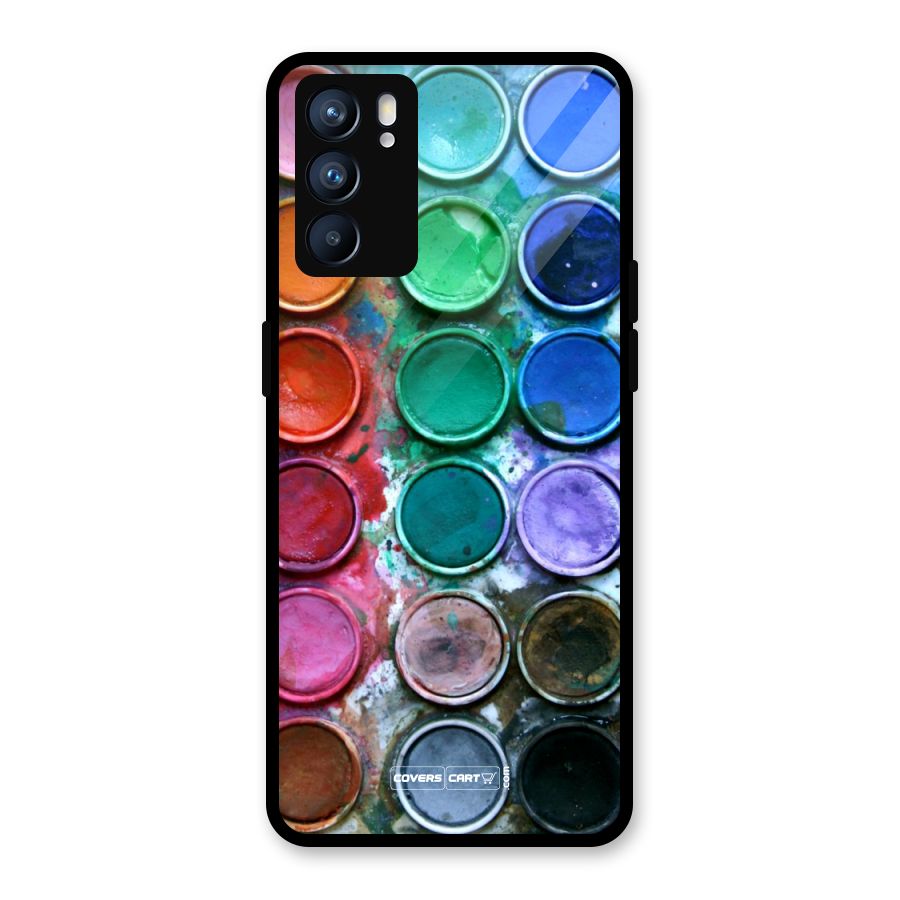 Water Paint Box Glass Back Case for Oppo Reno6 5G