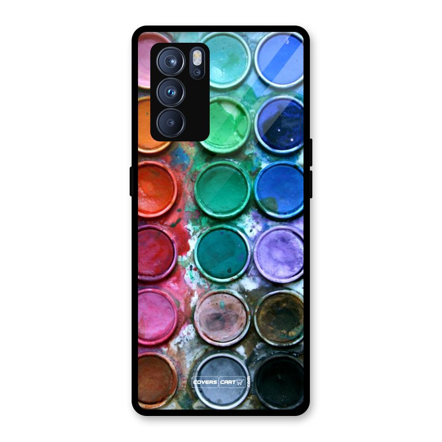 Water Paint Box Glass Back Case for Oppo Reno6 Pro 5G