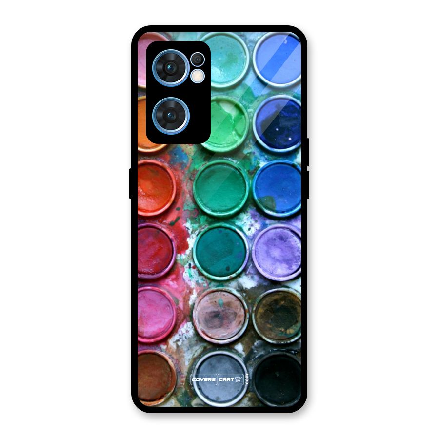 Water Paint Box Glass Back Case for Oppo Reno7 5G