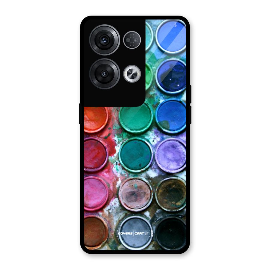 Water Paint Box Glass Back Case for Oppo Reno8 Pro 5G