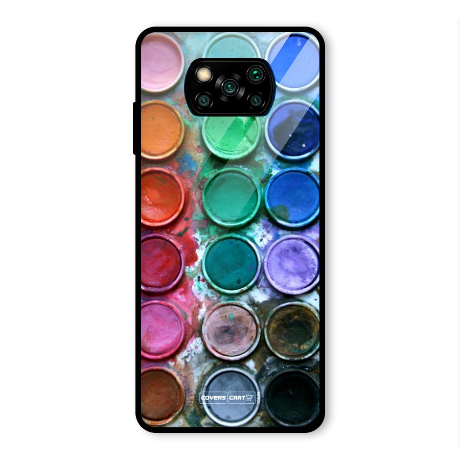 Water Paint Box Glass Back Case for Poco X3 Pro