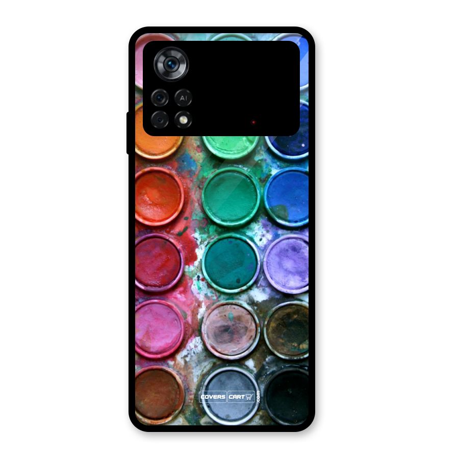 Water Paint Box Glass Back Case for Poco X4 Pro 5G