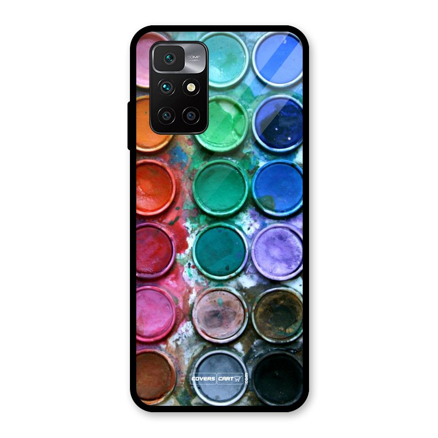 Water Paint Box Glass Back Case for Redmi 10 Prime