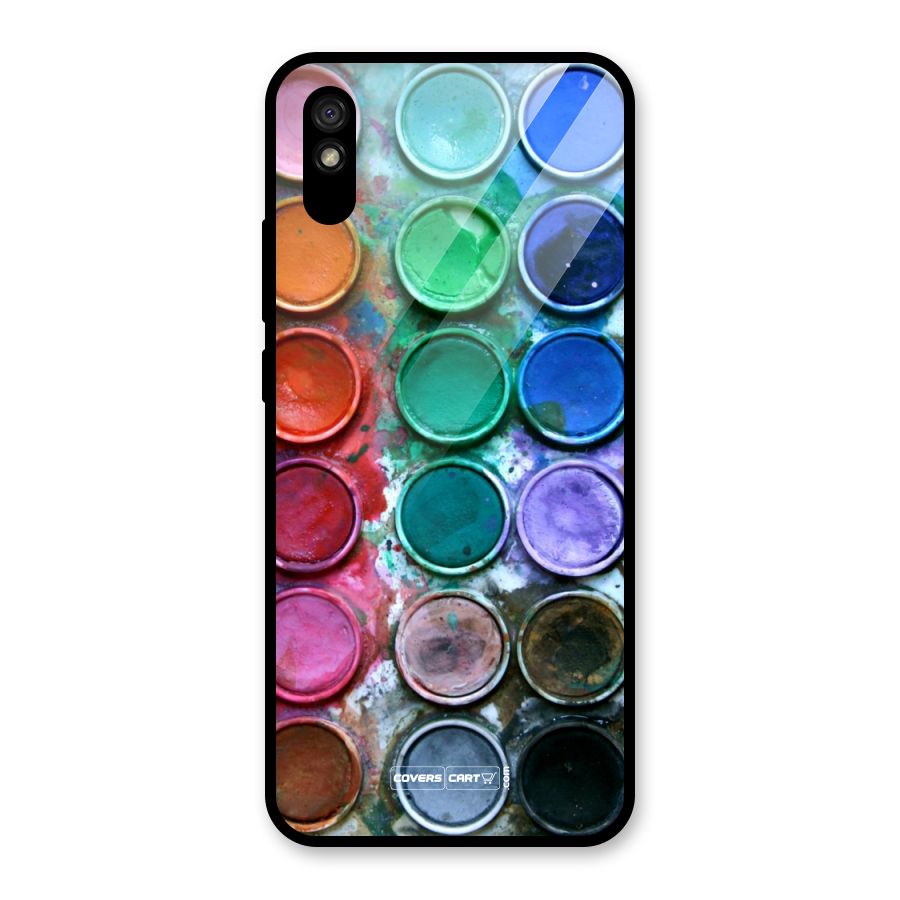 Water Paint Box Glass Back Case for Redmi 9A