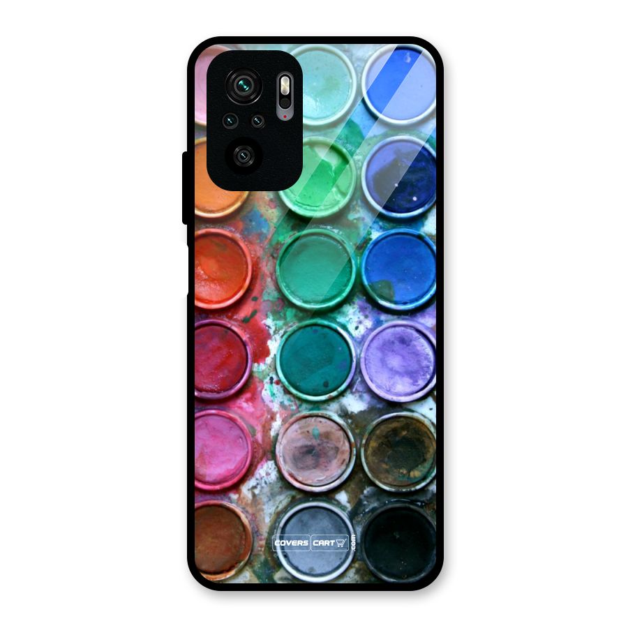 Water Paint Box Glass Back Case for Redmi Note 10S