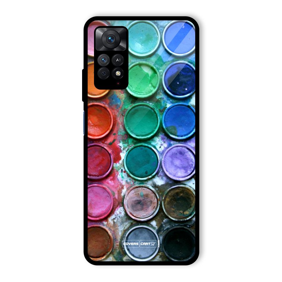 Water Paint Box Glass Back Case for Redmi Note 11 Pro