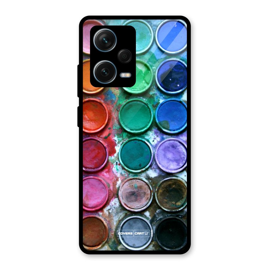Water Paint Box Glass Back Case for Redmi Note 12 Pro Plus 5G
