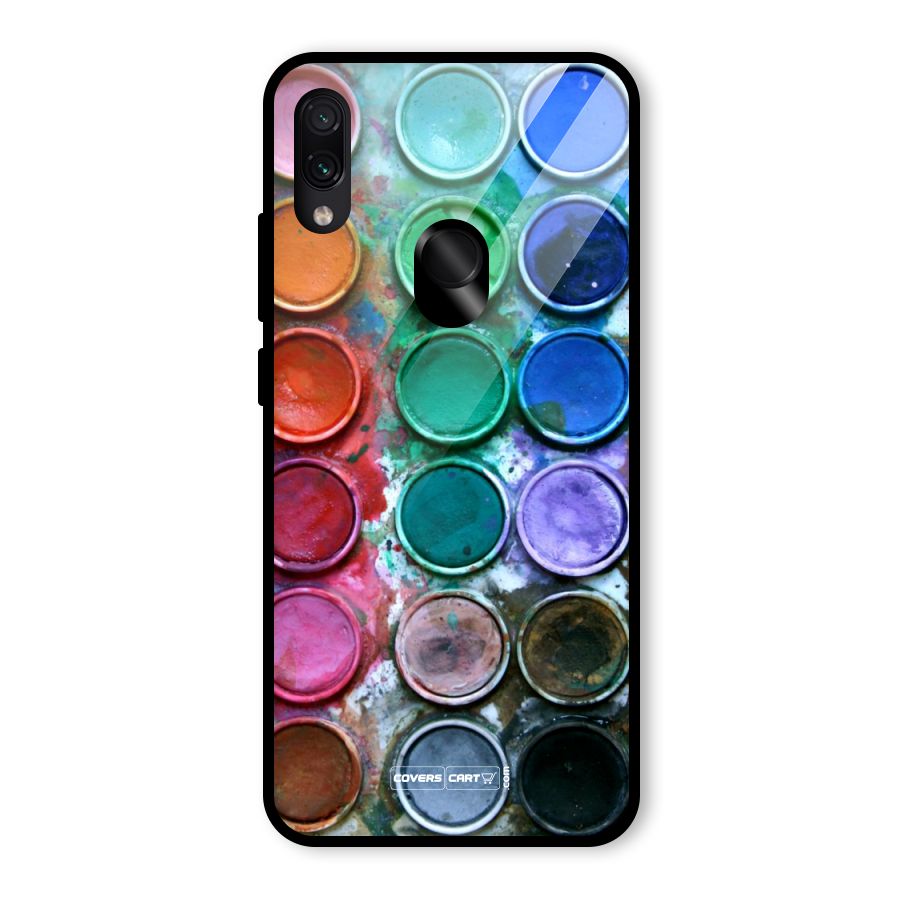 Water Paint Box Glass Back Case for Redmi Note 7 Pro