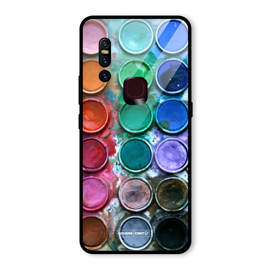 Water Paint Box Glass Back Case for Vivo V15