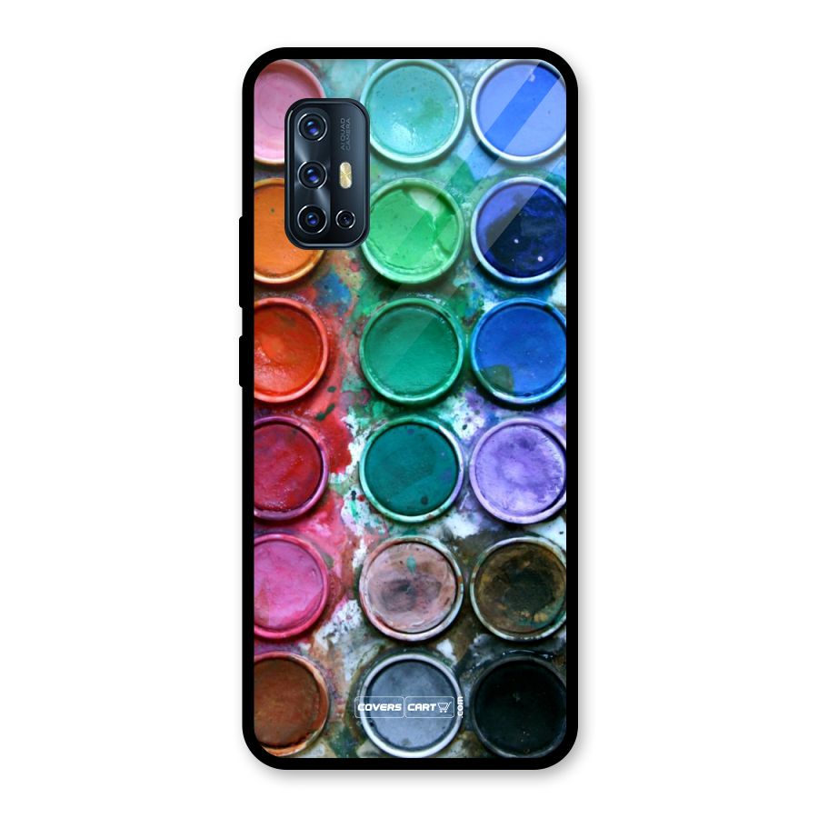 Water Paint Box Glass Back Case for Vivo V17