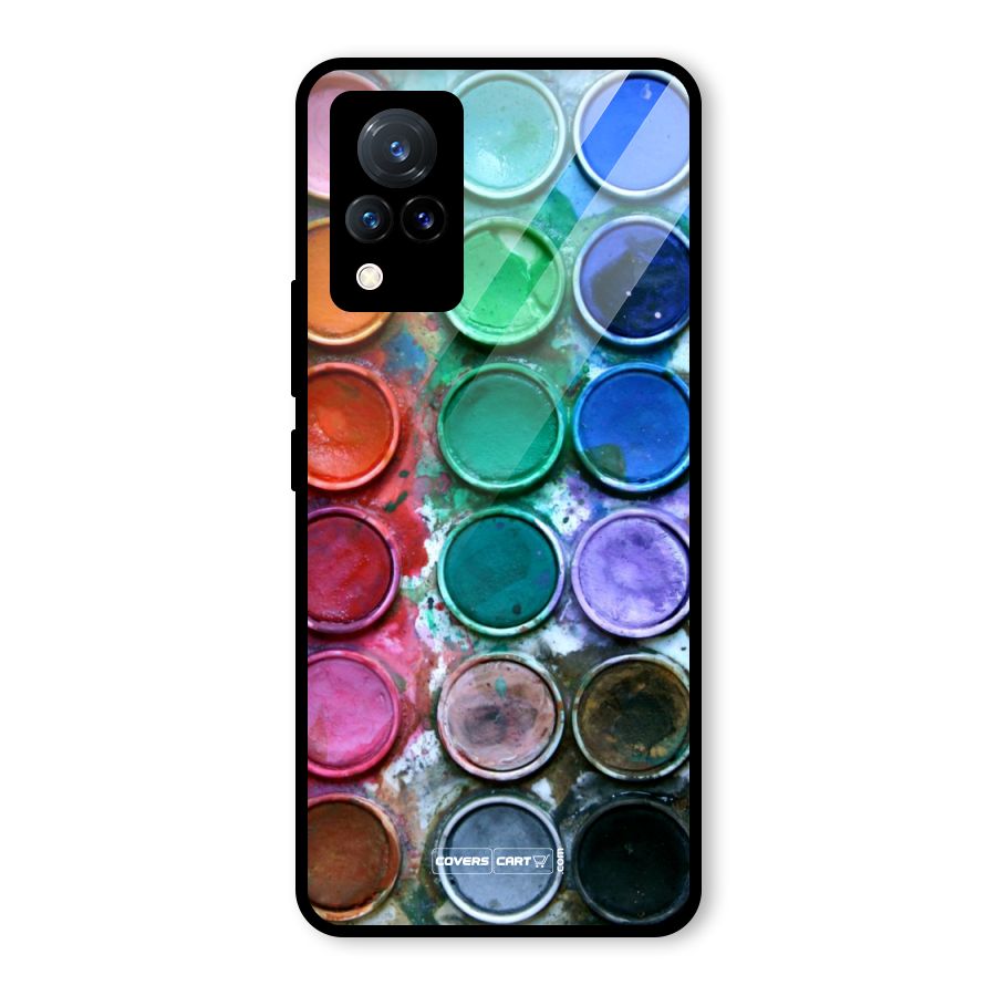 Water Paint Box Glass Back Case for Vivo V21 5G