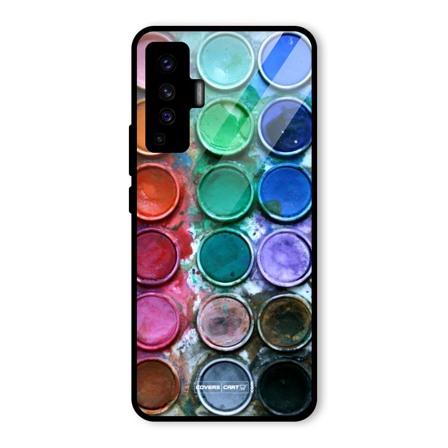 Water Paint Box Glass Back Case for Vivo X50