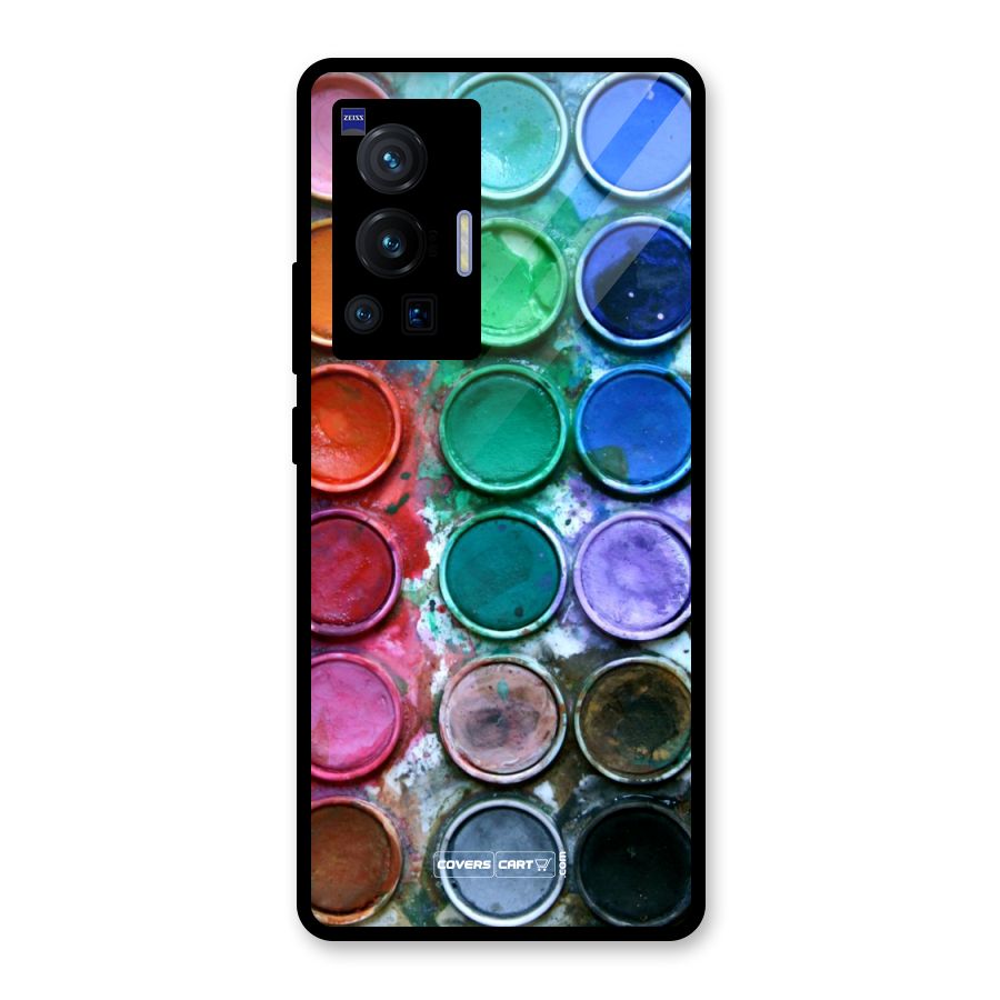 Water Paint Box Glass Back Case for Vivo X70 Pro