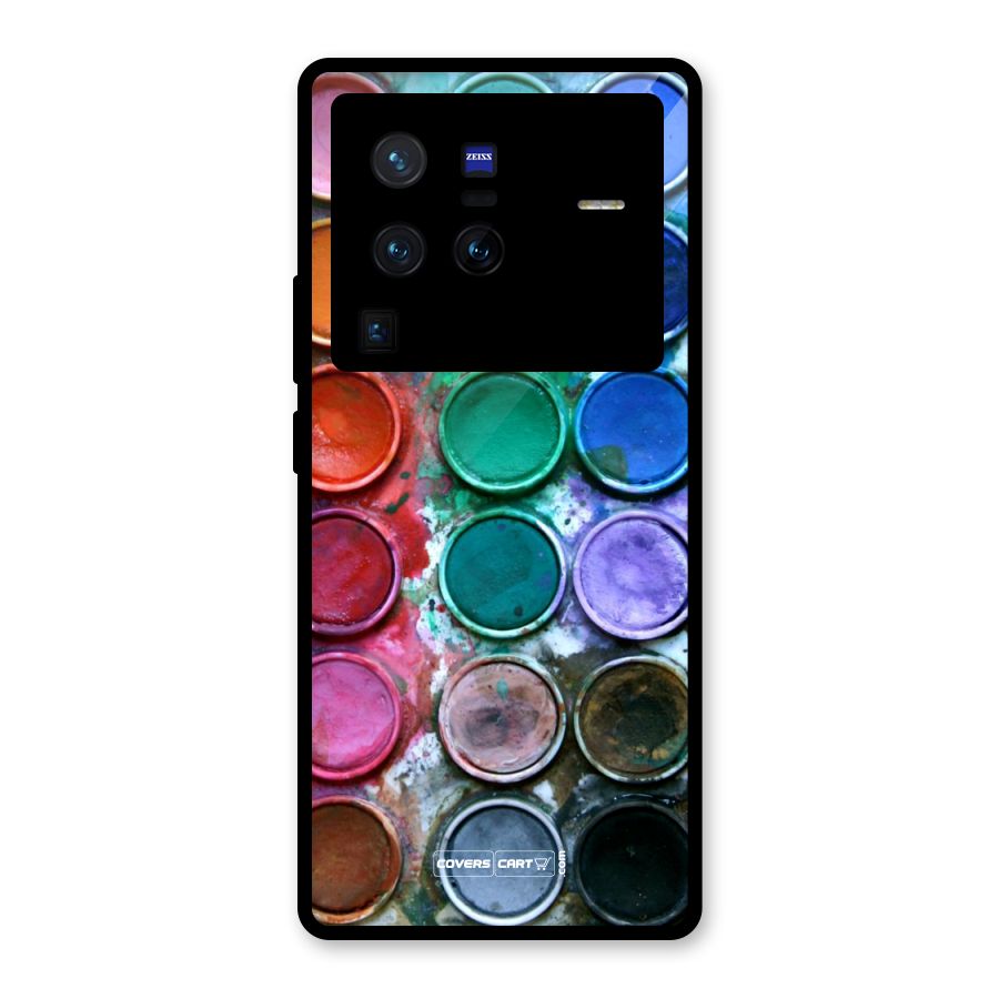Water Paint Box Glass Back Case for Vivo X80 Pro