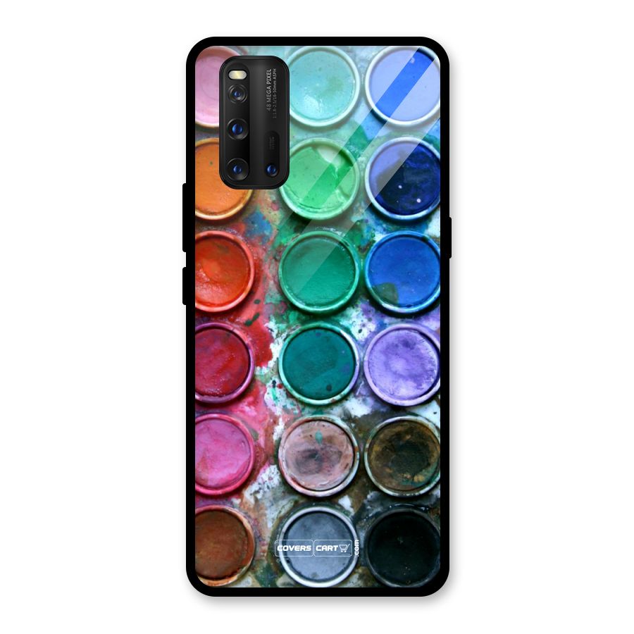 Water Paint Box Glass Back Case for Vivo iQOO 3
