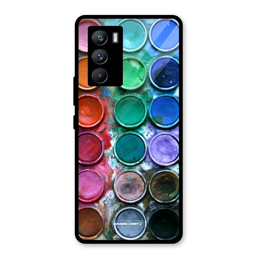 Water Paint Box Glass Back Case for Vivo iQOO 9 SE