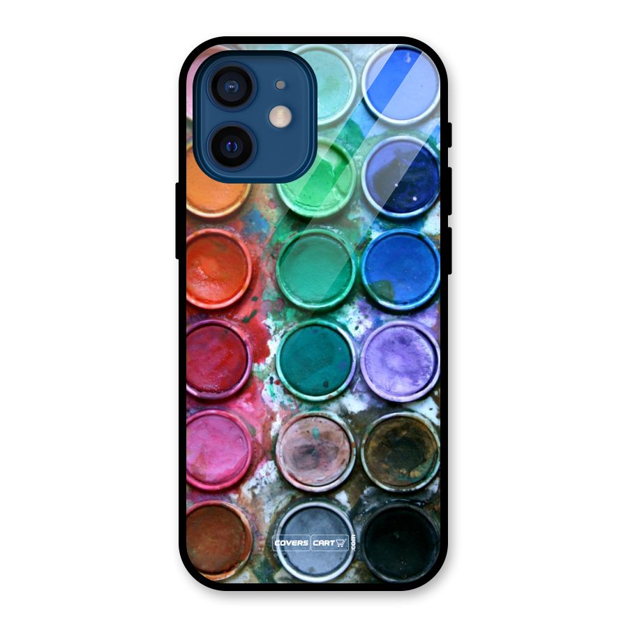 Water Paint Box Glass Back Case for iPhone 12 Mini