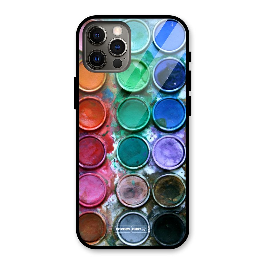 Water Paint Box Glass Back Case for iPhone 12 Pro