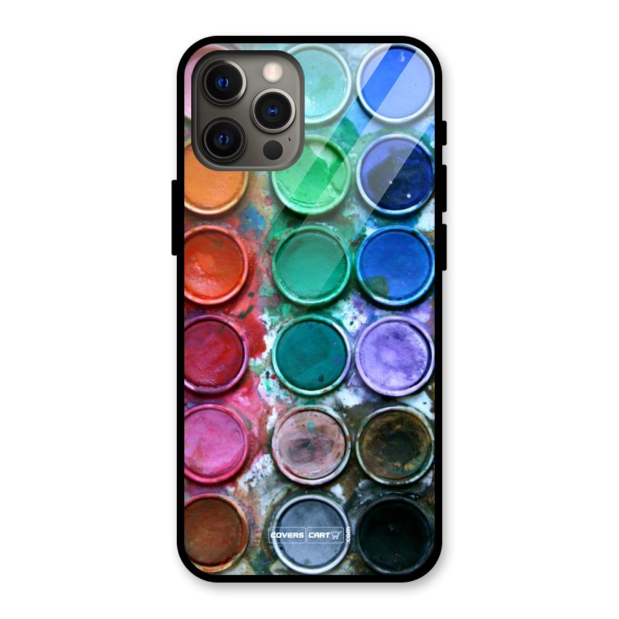 Water Paint Box Glass Back Case for iPhone 12 Pro Max