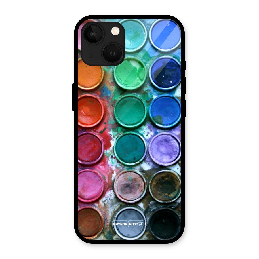Water Paint Box Glass Back Case for iPhone 13