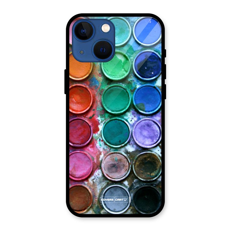 Water Paint Box Glass Back Case for iPhone 13 Mini
