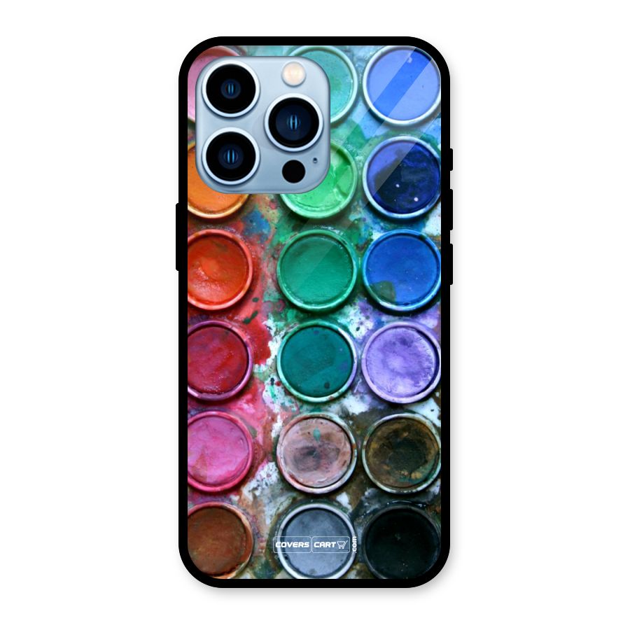 Water Paint Box Glass Back Case for iPhone 13 Pro