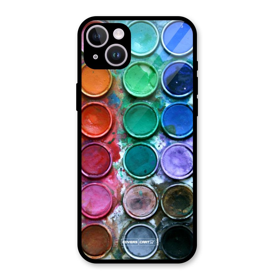 Water Paint Box Glass Back Case for iPhone 14 Plus