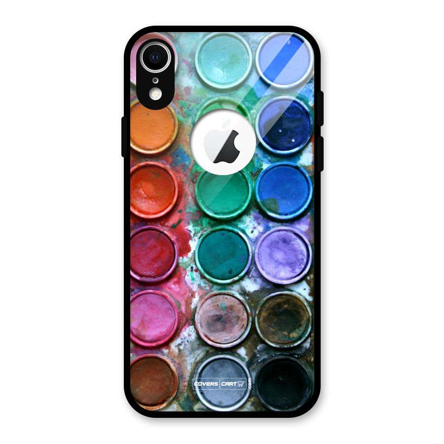 Water Paint Box Glass Back Case for iPhone XR Logo Cut