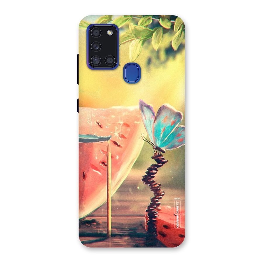 Watermelon Butterfly Back Case for Galaxy A21s