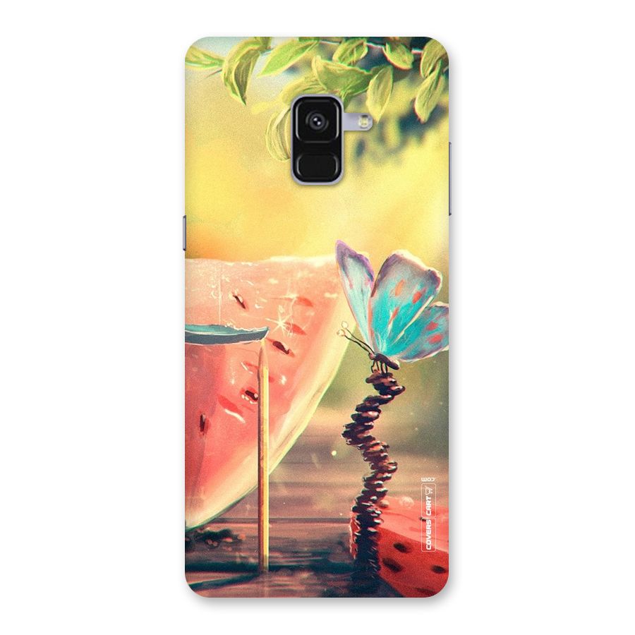 Watermelon Butterfly Back Case for Galaxy A8 Plus