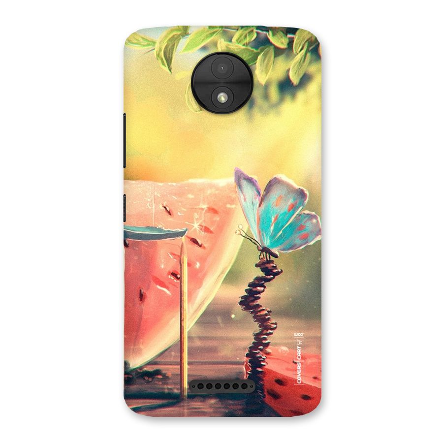 Watermelon Butterfly Back Case for Moto C