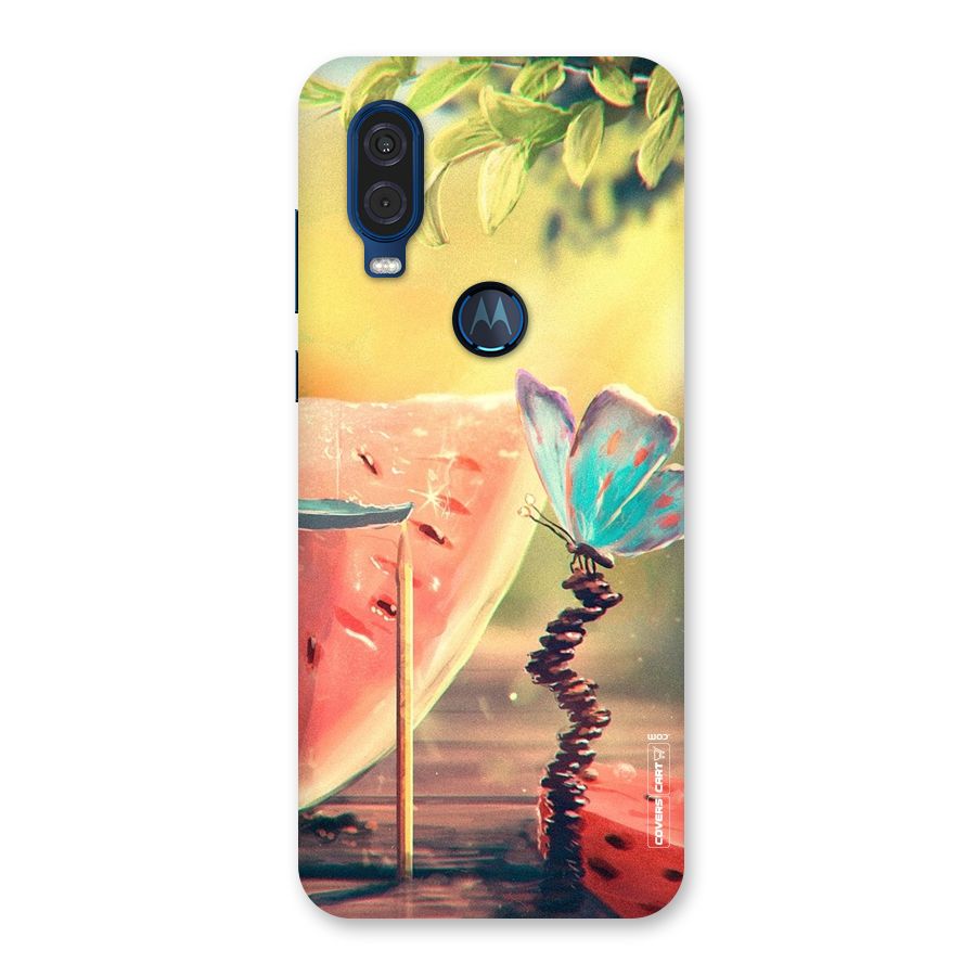 Watermelon Butterfly Back Case for Motorola One Vision