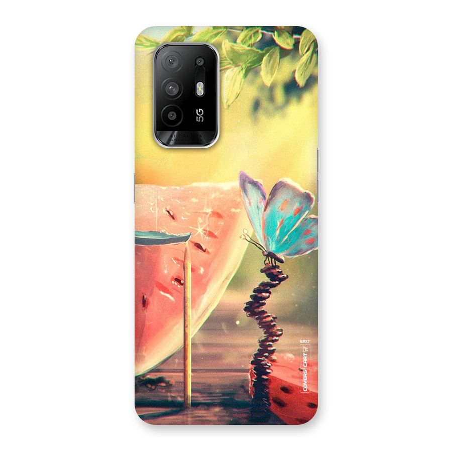 Watermelon Butterfly Back Case for Oppo F19 Pro Plus 5G