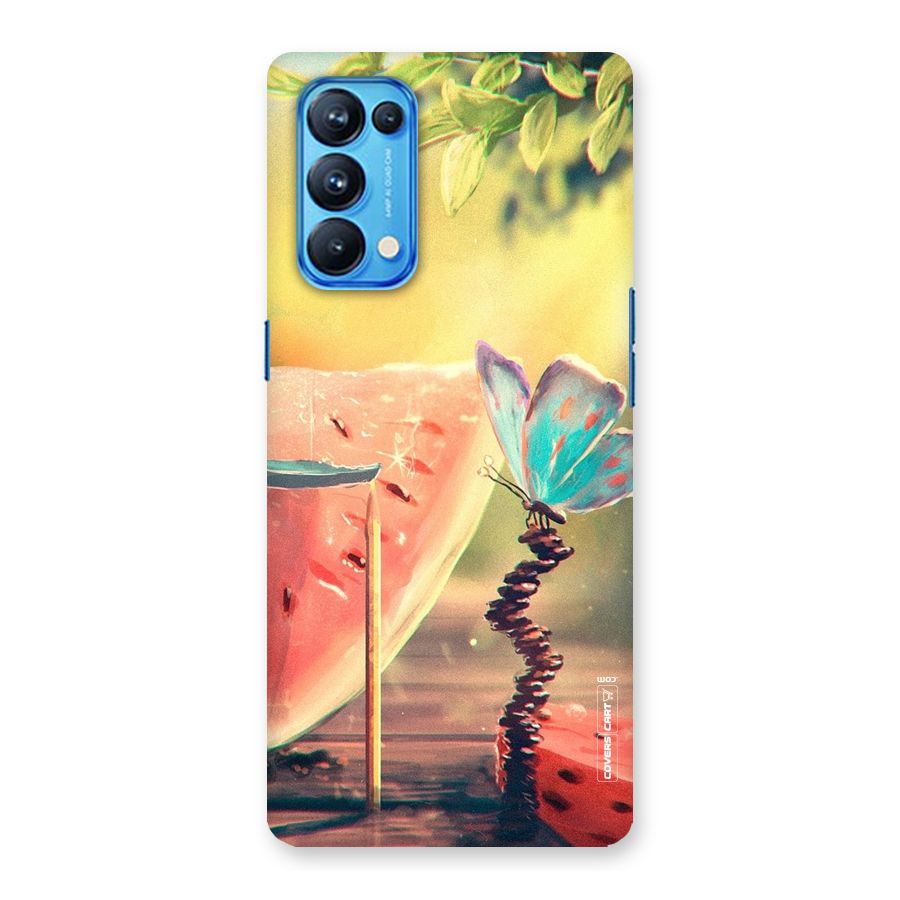 Watermelon Butterfly Back Case for Oppo Reno5 Pro 5G