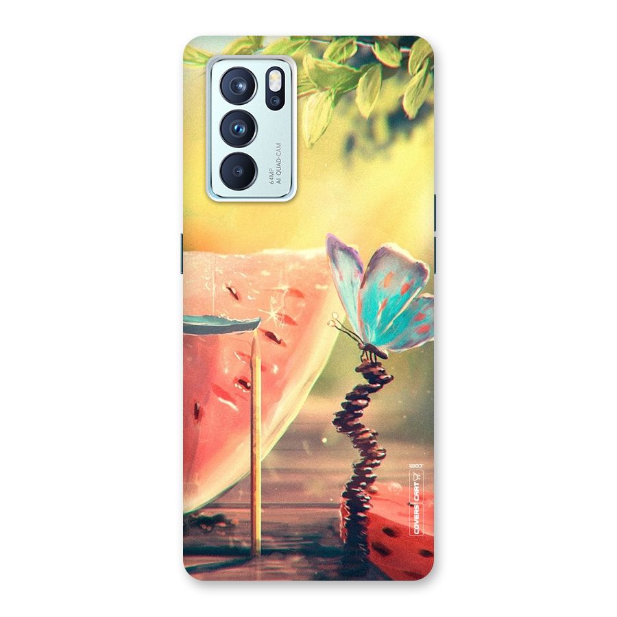 Watermelon Butterfly Back Case for Oppo Reno6 Pro 5G