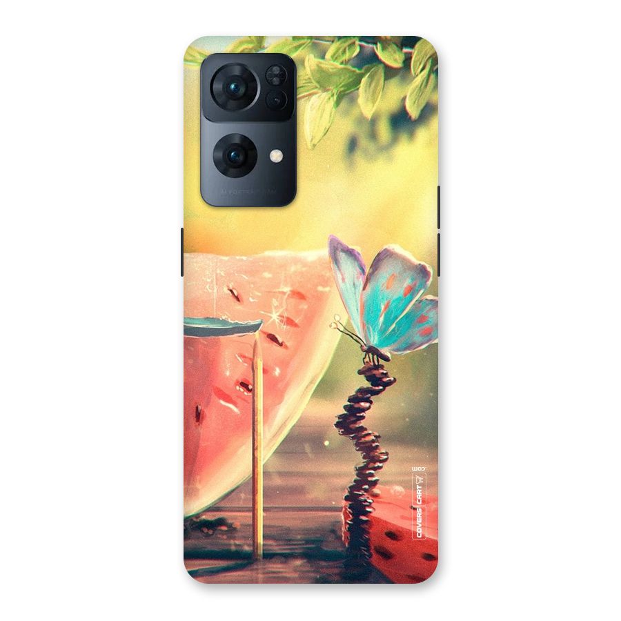 Watermelon Butterfly Back Case for Oppo Reno7 Pro 5G