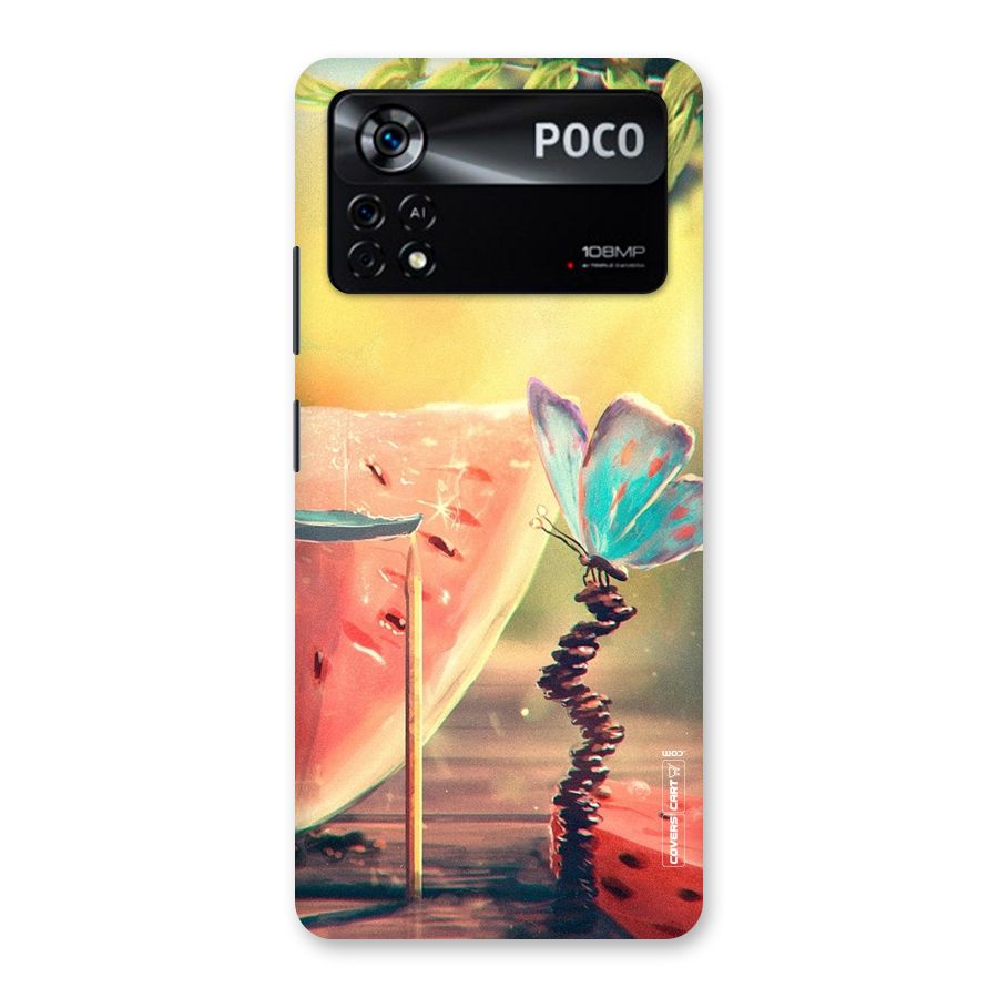 Watermelon Butterfly Back Case for Poco X4 Pro 5G