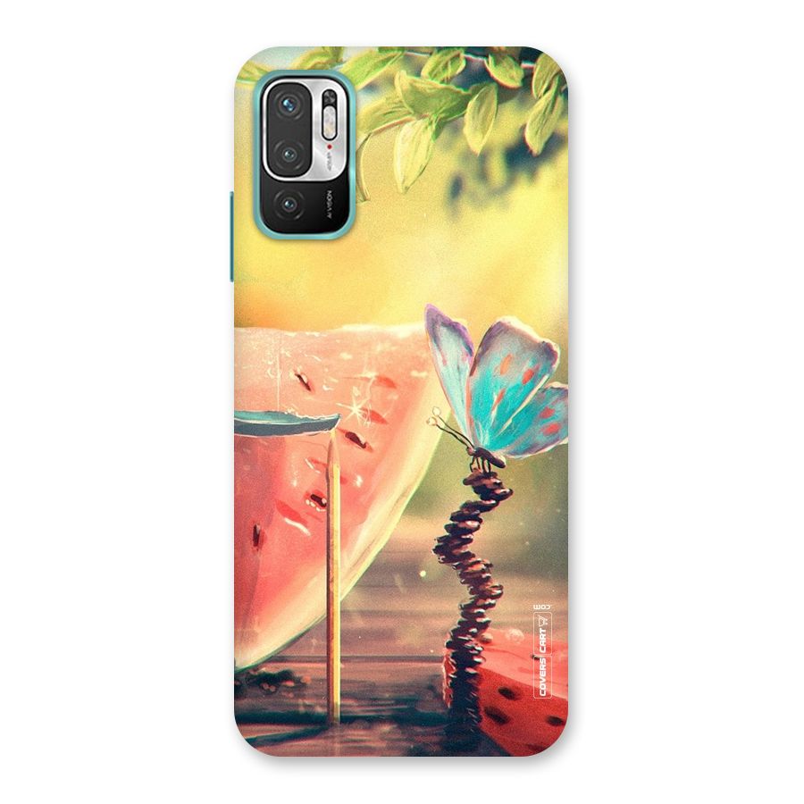 Watermelon Butterfly Back Case for Redmi Note 10T 5G