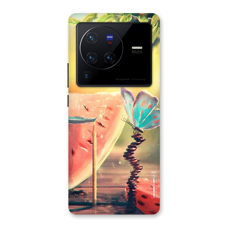 Watermelon Butterfly Back Case for Vivo X80 Pro