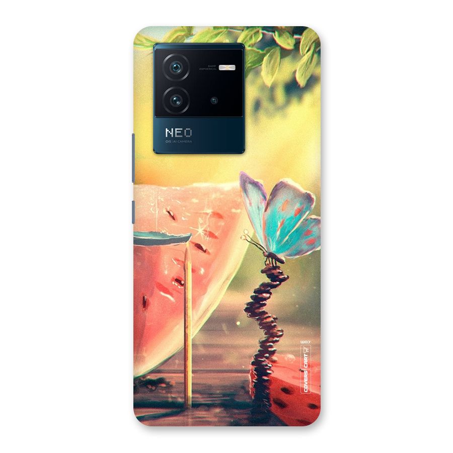 Watermelon Butterfly Back Case for Vivo iQOO Neo 6 5G