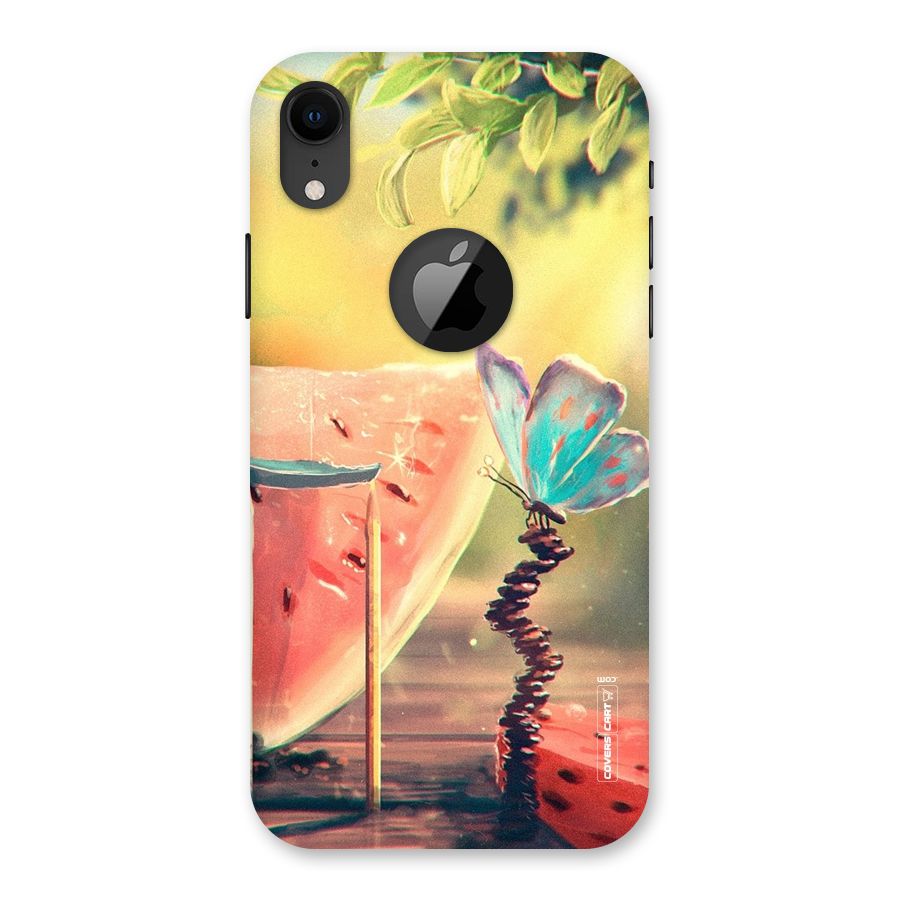 Watermelon Butterfly Back Case for iPhone XR Logo Cut