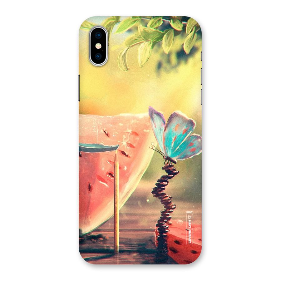 Watermelon Butterfly Back Case for iPhone XS