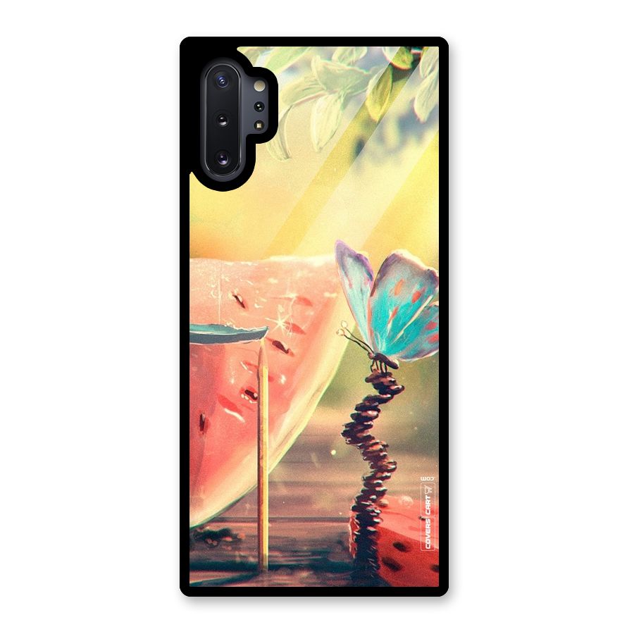 Watermelon Butterfly Glass Back Case for Galaxy Note 10 Plus