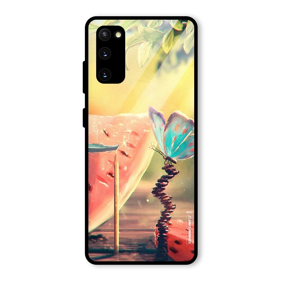 Watermelon Butterfly Glass Back Case for Galaxy S20 FE 5G