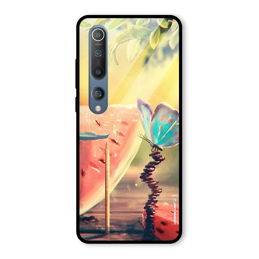 Watermelon Butterfly Glass Back Case for Mi 10