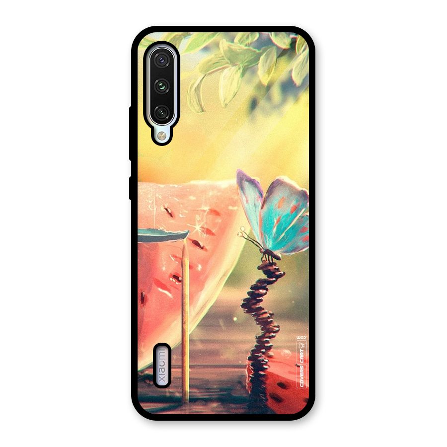 Watermelon Butterfly Glass Back Case for Mi A3