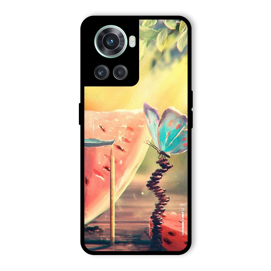 Watermelon Butterfly Glass Back Case for OnePlus 10R